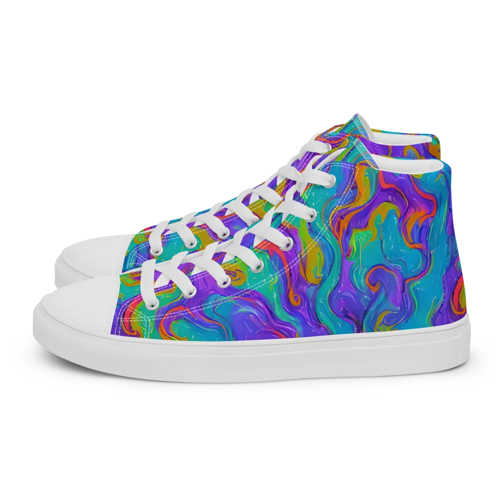 Aurora Fever on Women's High Top Canvas Shoes — Left