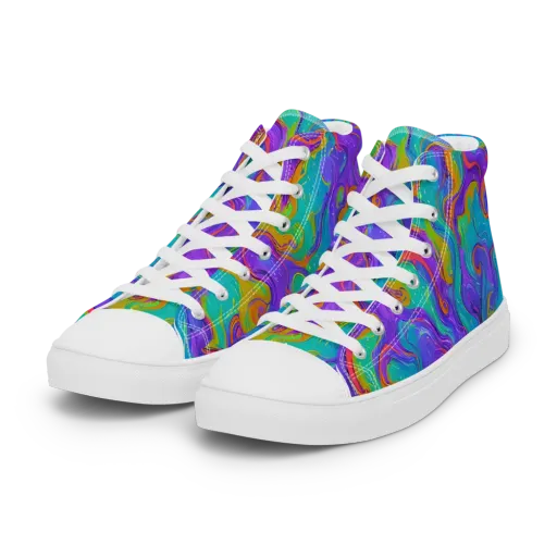 Aurora Fever on a Women's High Top Canvas Shoes