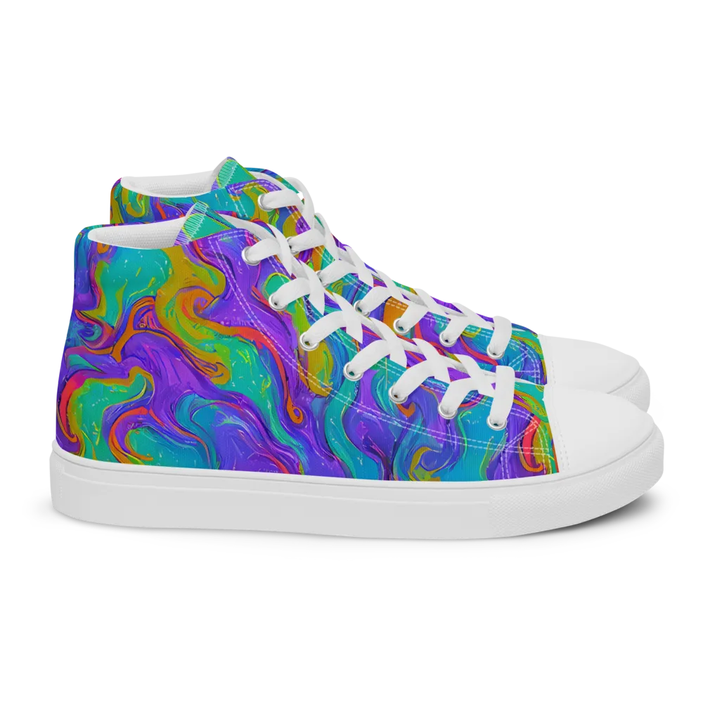 Aurora Fever on Women's High Top Canvas Shoes — Right