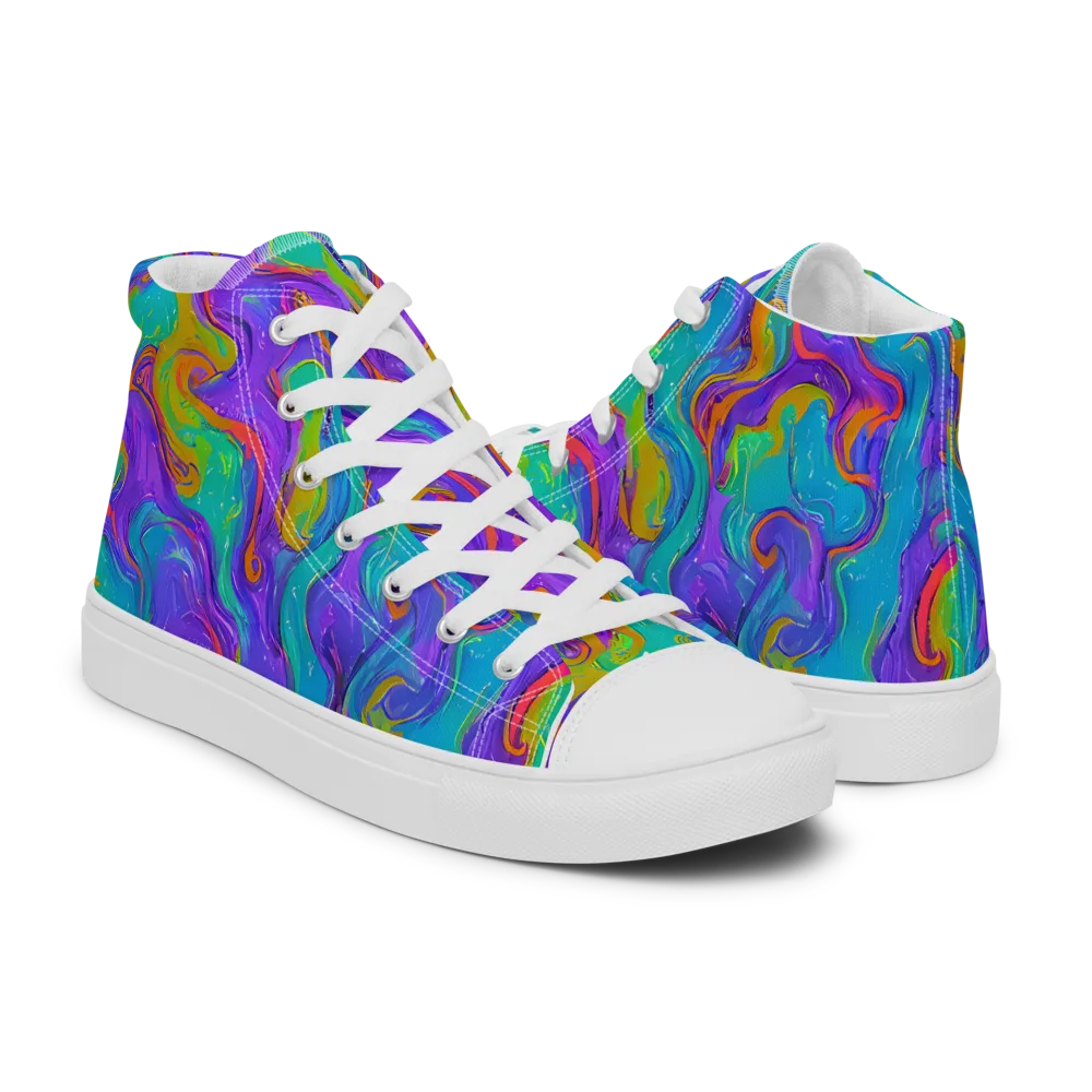 Aurora Fever on Women's High Top Canvas Shoes — Right