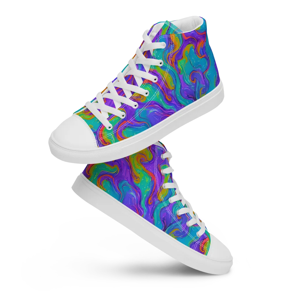 Aurora Fever on Women's High Top Canvas Shoes — Front