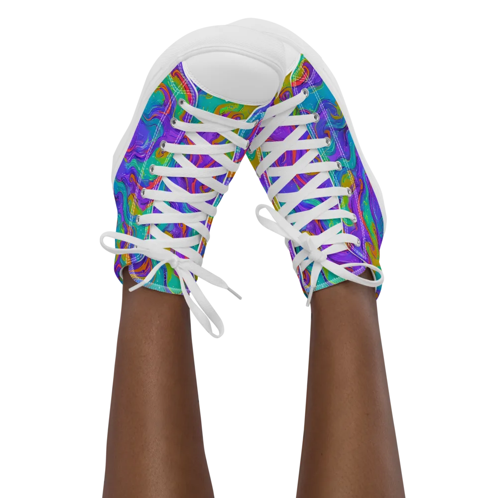 Aurora Fever on Women's High Top Canvas Shoes — Front
