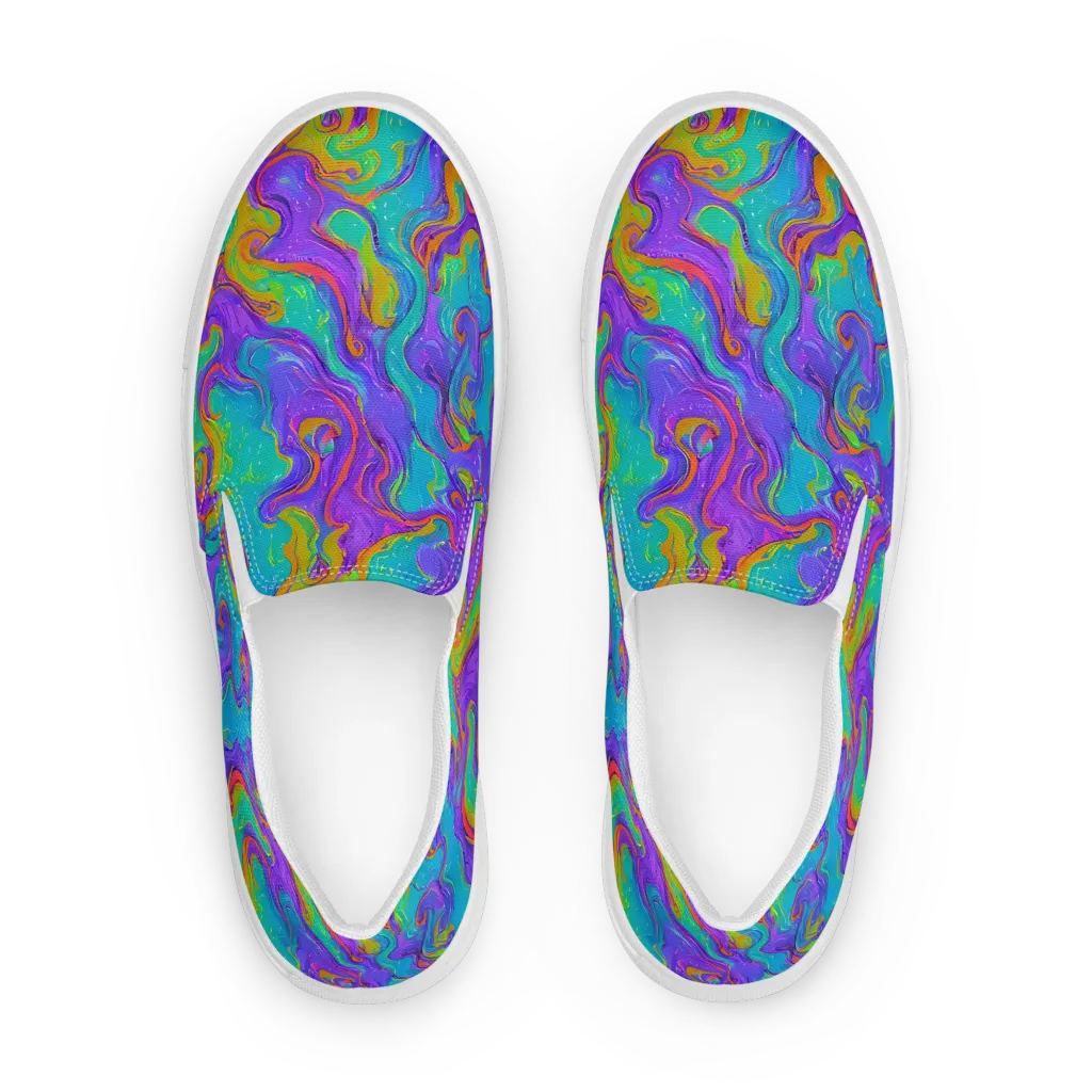 Aurora Fever on Men's Slip-On Canvas Shoes — Front