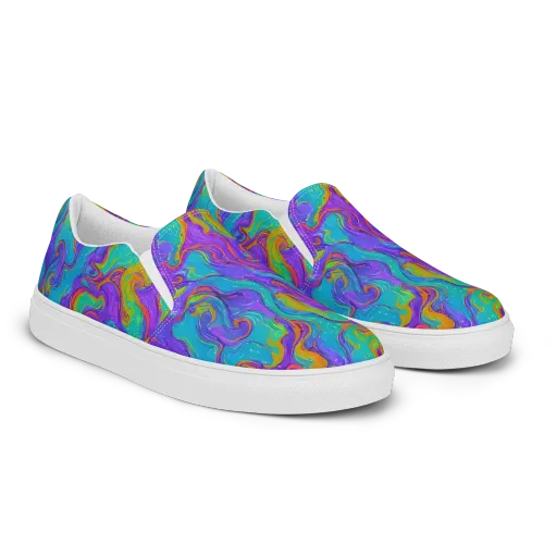 Aurora Fever on a Men's Slip-On Canvas Shoes