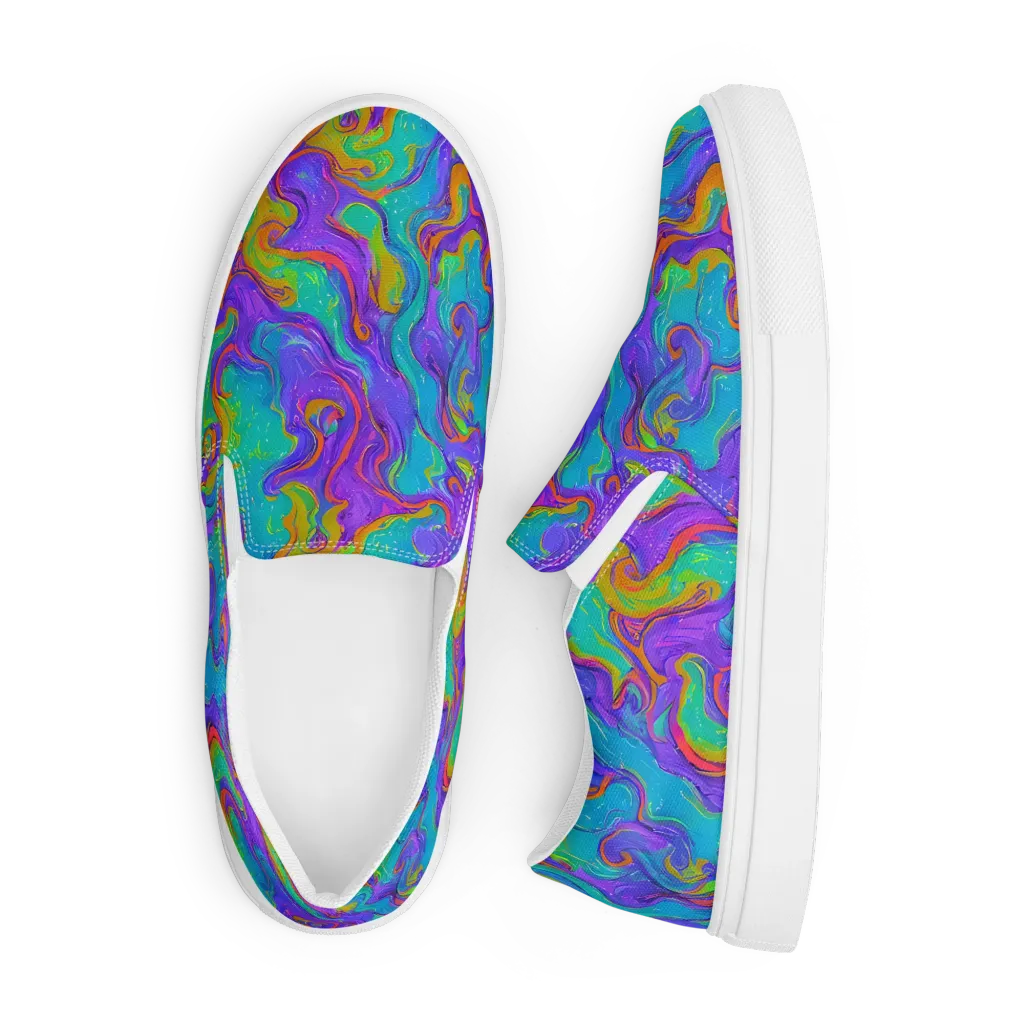 Aurora Fever on Men's Slip-On Canvas Shoes — Front