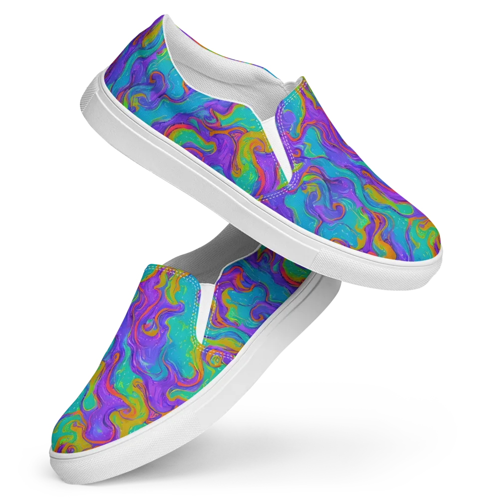 Aurora Fever on Women's Slip-On Canvas Shoes — Front