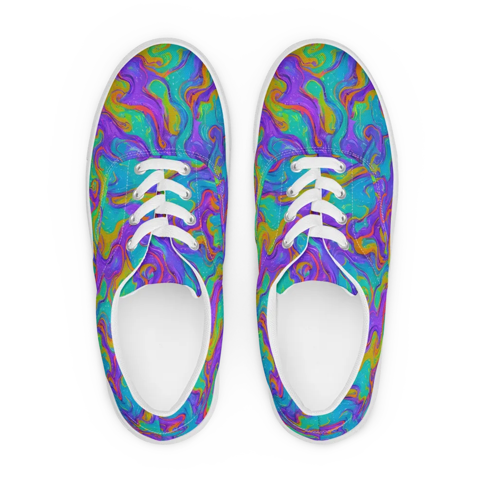 Aurora Fever on Men's Lace-Up Canvas Shoes — Front