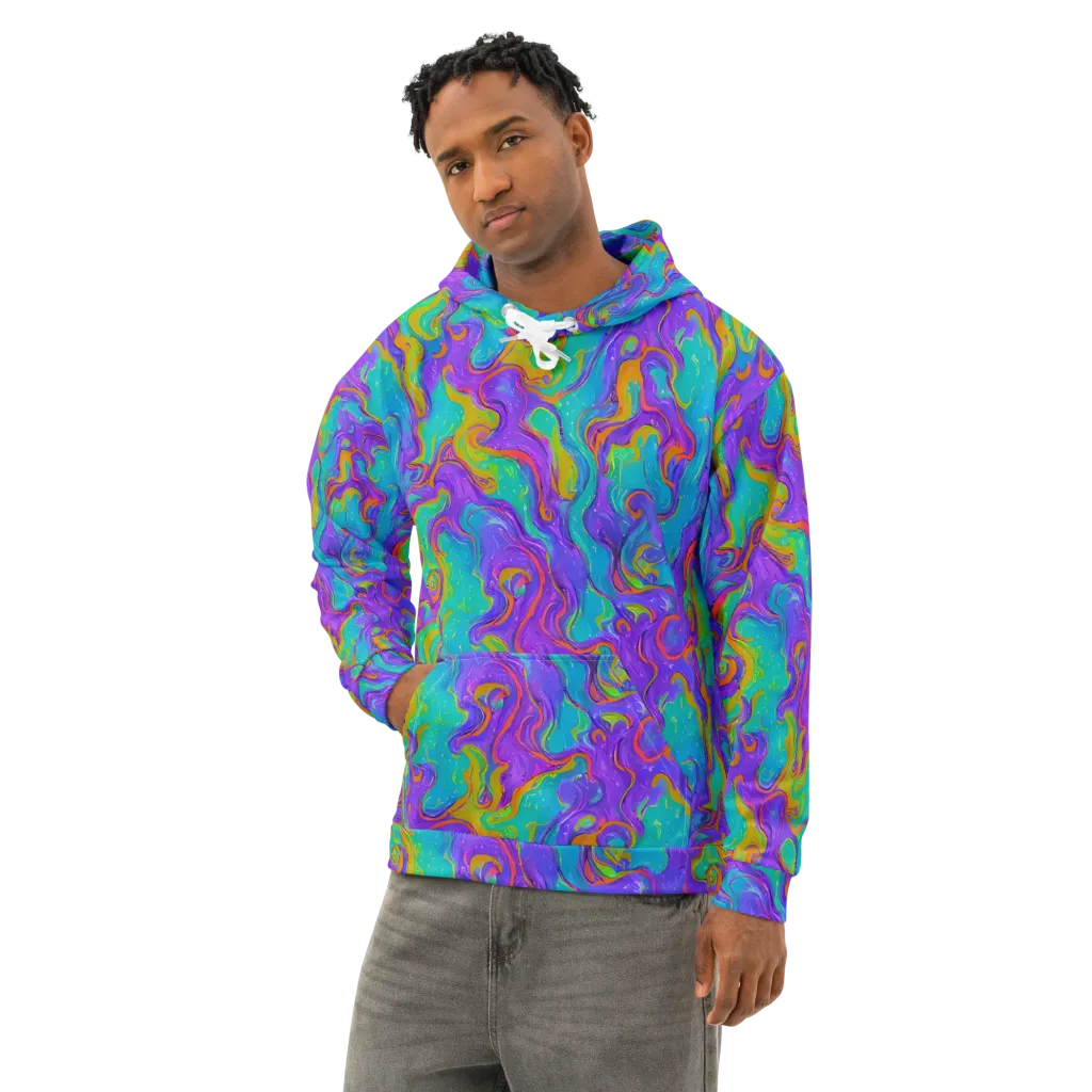 Aurora Fever on Cotton Hoodie — Left Front