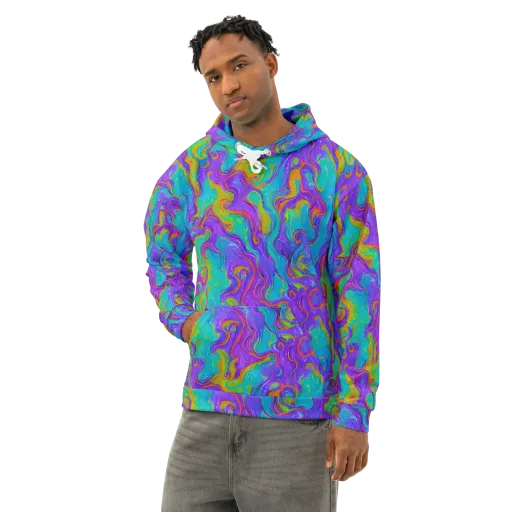Aurora Fever on a Cotton Hoodie