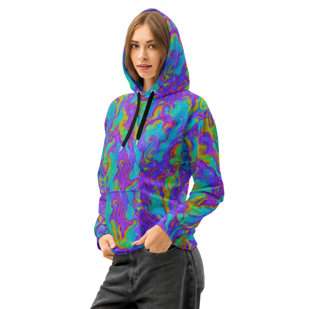 Aurora Fever on Cotton Hoodie — Left Front