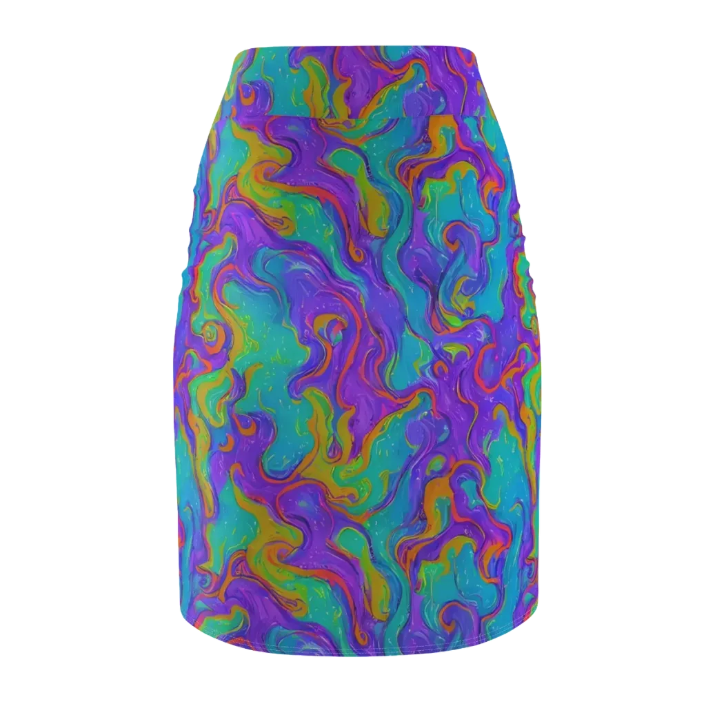 Aurora Fever on Pencil Skirt — Back