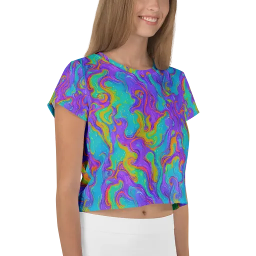 Aurora Fever on a Crop Tee