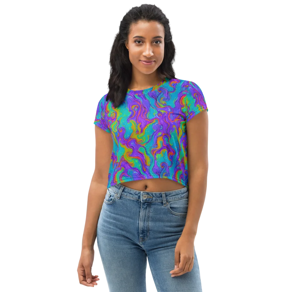 Aurora Fever on Crop Tee — Front