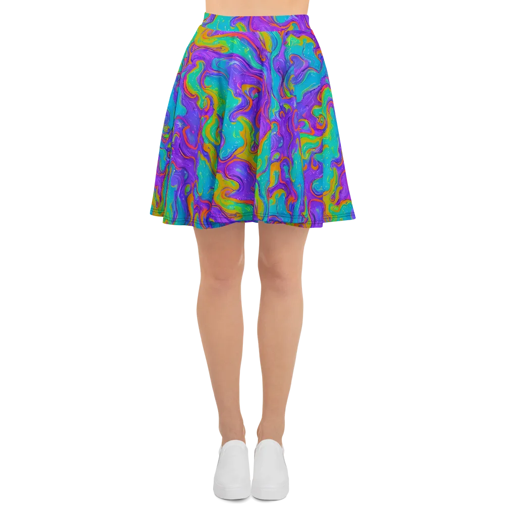 Aurora Fever on Skater Skirt — Front