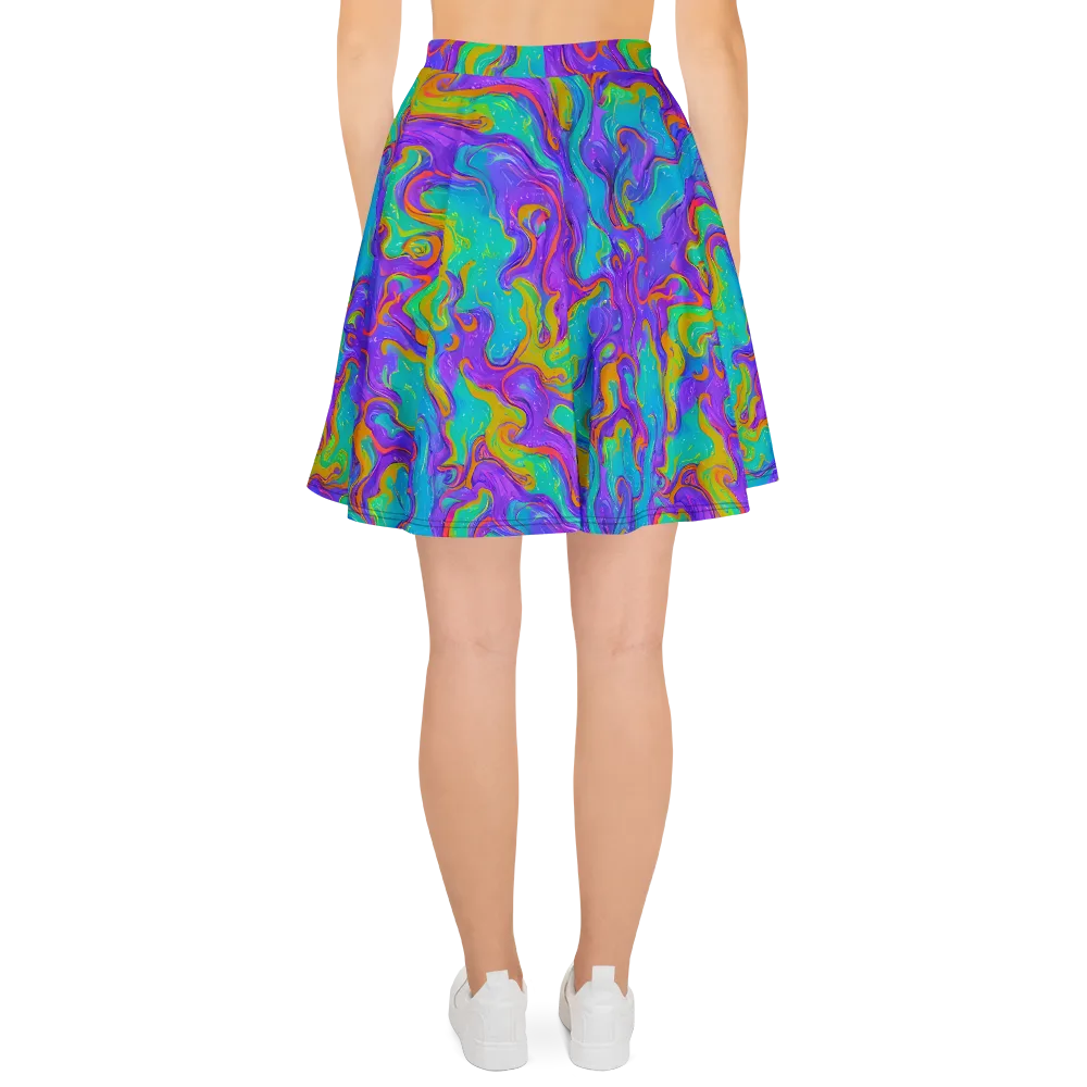 Aurora Fever on Skater Skirt — Back