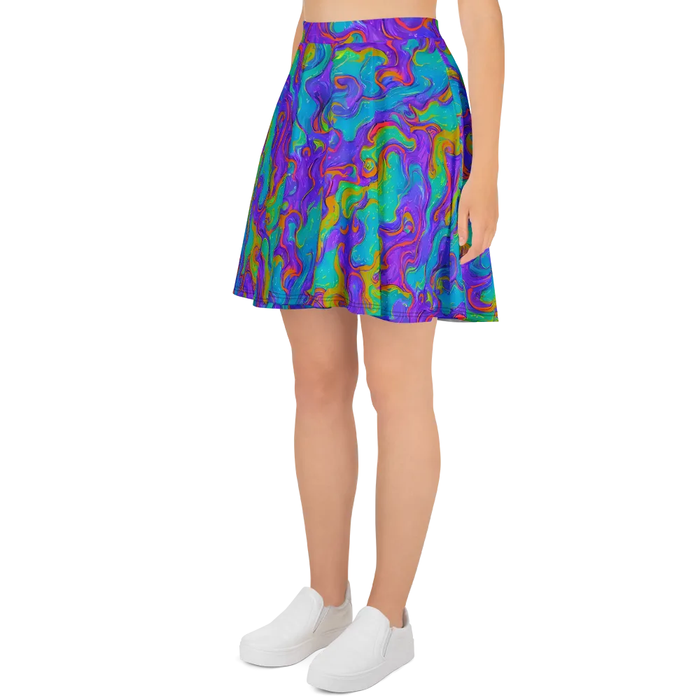 Aurora Fever on Skater Skirt — Left