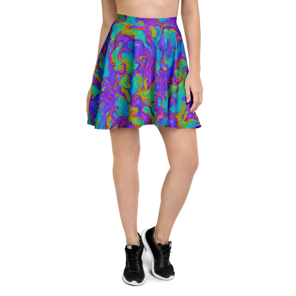 Aurora Fever on Skater Skirt — Front