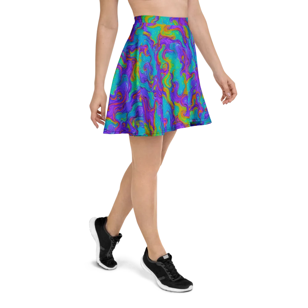 Aurora Fever on Skater Skirt — Right