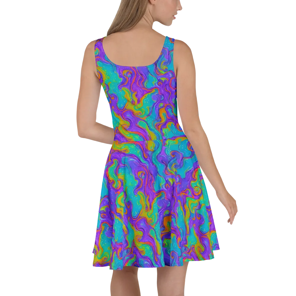 Aurora Fever on Skater Dress — Back