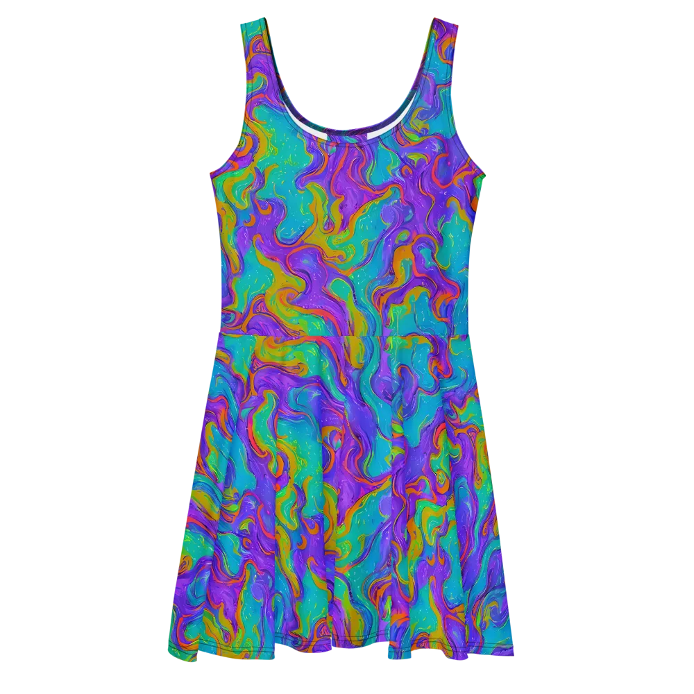 Aurora Fever on Skater Dress — Front