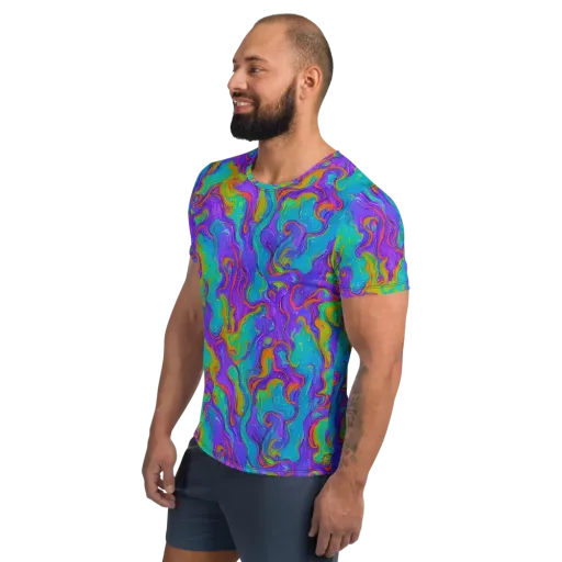 Aurora Fever on a Men's Athletic T-Shirt