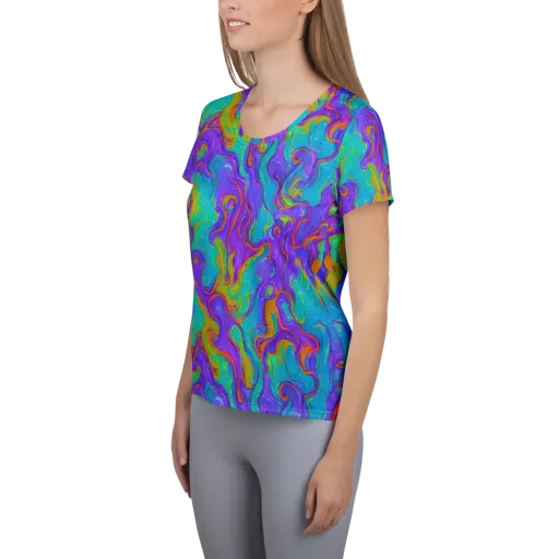 Aurora Fever on a Women's Athletic T-Shirt