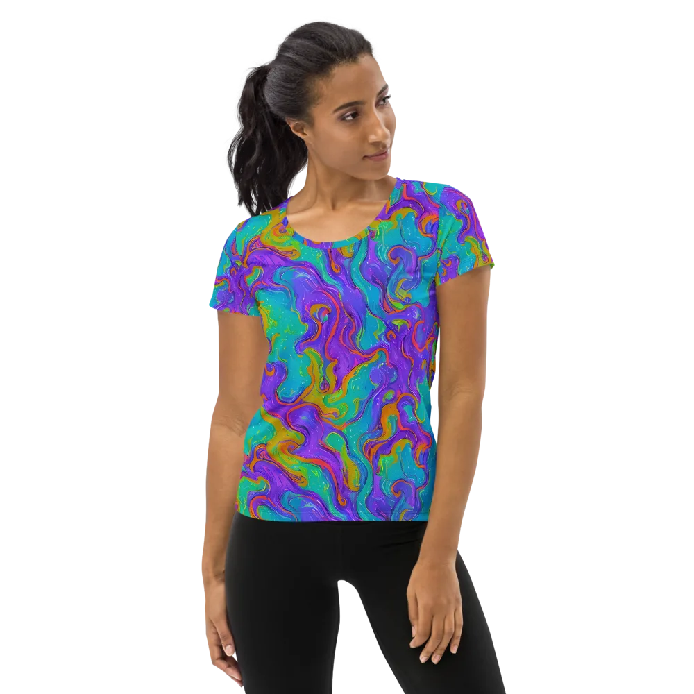 Aurora Fever on Women's Athletic T-Shirt — Front