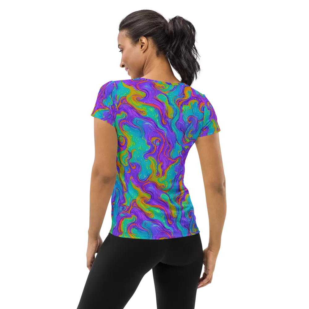 Aurora Fever on Women's Athletic T-Shirt — Back
