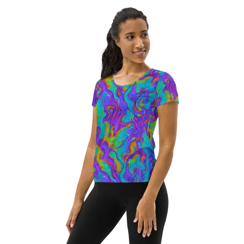 Aurora Fever on Women's Athletic T-Shirt — Left