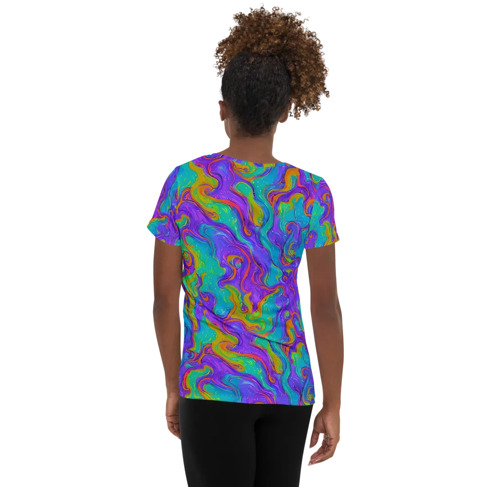 Aurora Fever on Women's Athletic T-Shirt — Back