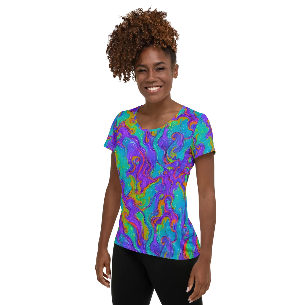 Aurora Fever on Women's Athletic T-Shirt — Left