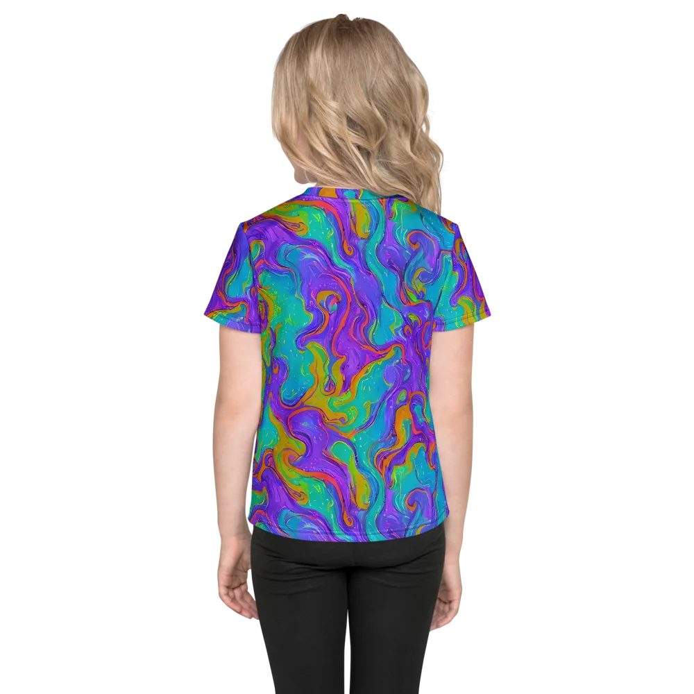 Aurora Fever on Kids Crew Neck T-Shirt — Back