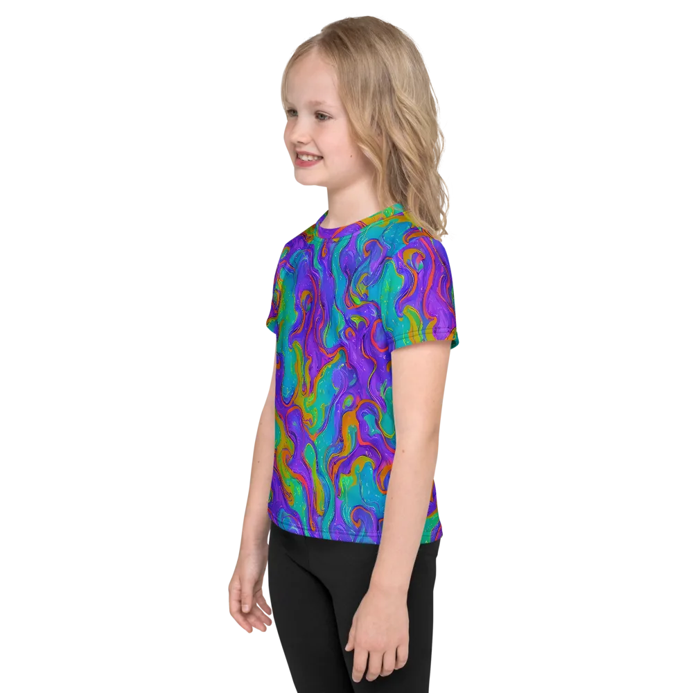 Aurora Fever on Kids Crew Neck T-Shirt — Left