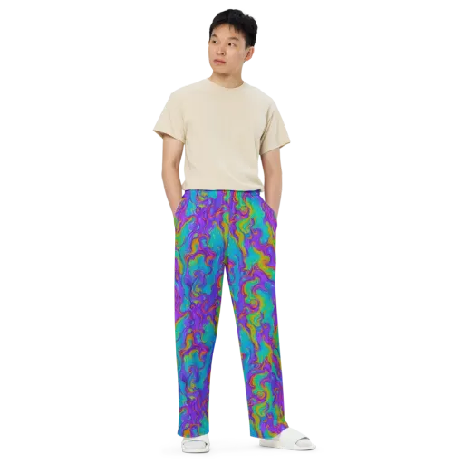 Aurora Fever on a Wide-Leg Pants