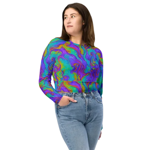 Aurora Fever on a Long Sleeve Crop Top