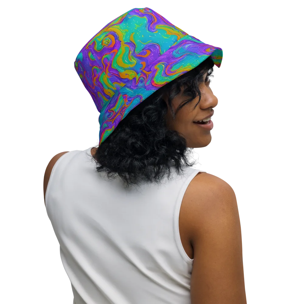Aurora Fever on Reversible Bucket Hat — Right Outside
