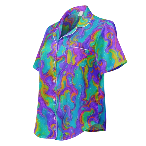 Aurora Fever on a Women's Short Sleeve Pajama Top