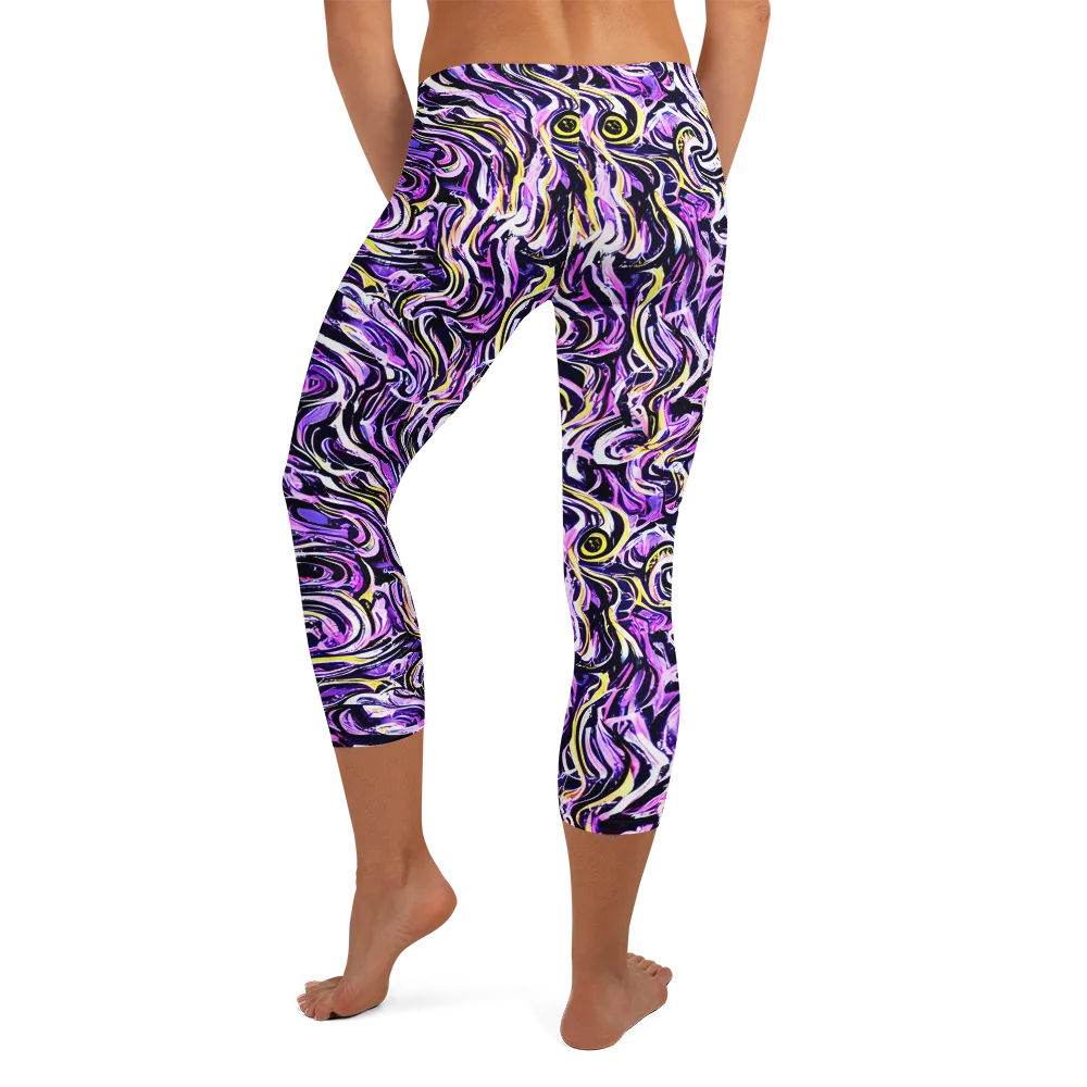 Electric Quicksilver on Capri Leggings — Back