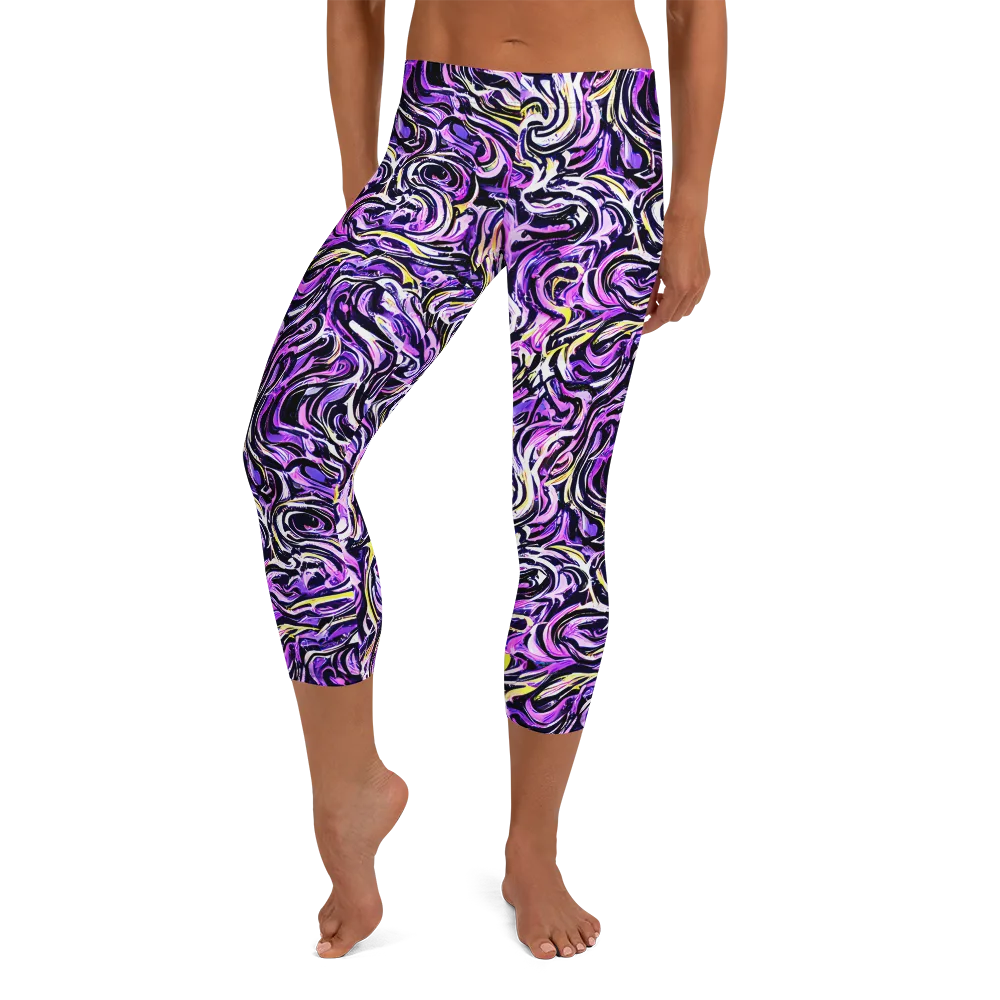 Electric Quicksilver on Capri Leggings — Front