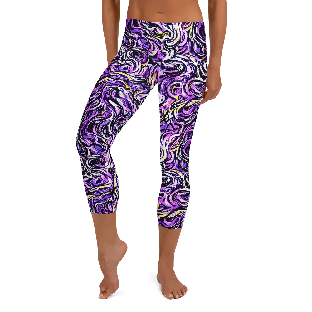 Electric Quicksilver on Capri Leggings — Front