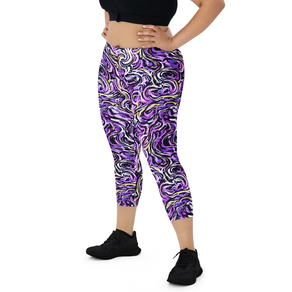 Electric Quicksilver on Capri Leggings — Front