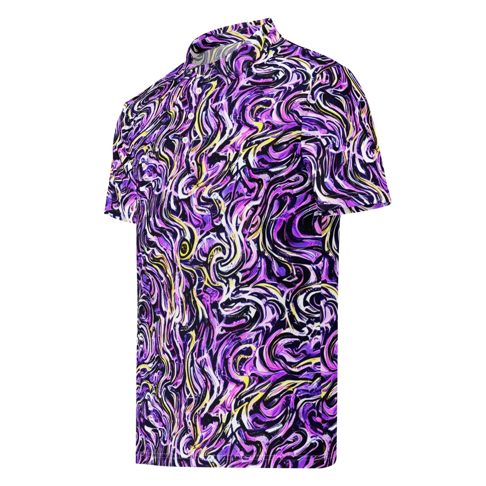 Electric Quicksilver on Men's Slim Fit Polo Shirt — Left Front