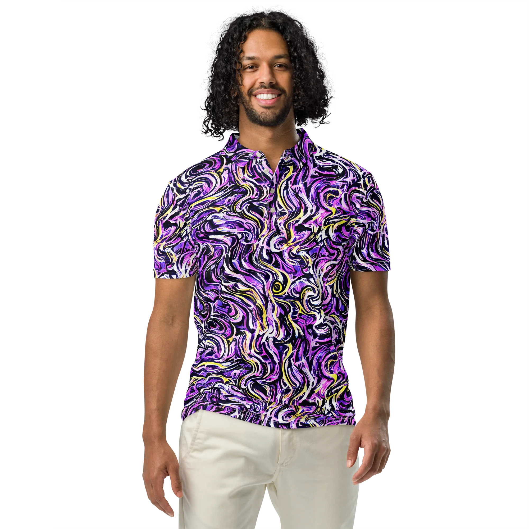 Electric Quicksilver on Men's Slim Fit Polo Shirt — Front