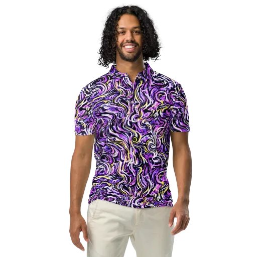 Electric Quicksilver on a Men's Slim Fit Polo Shirt