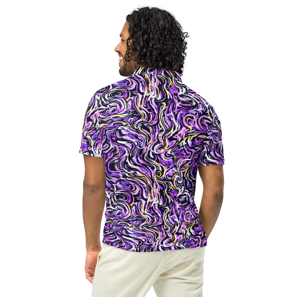 Electric Quicksilver on Men's Slim Fit Polo Shirt — Back