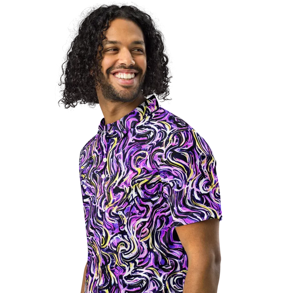 Electric Quicksilver on Men's Slim Fit Polo Shirt — Left Front