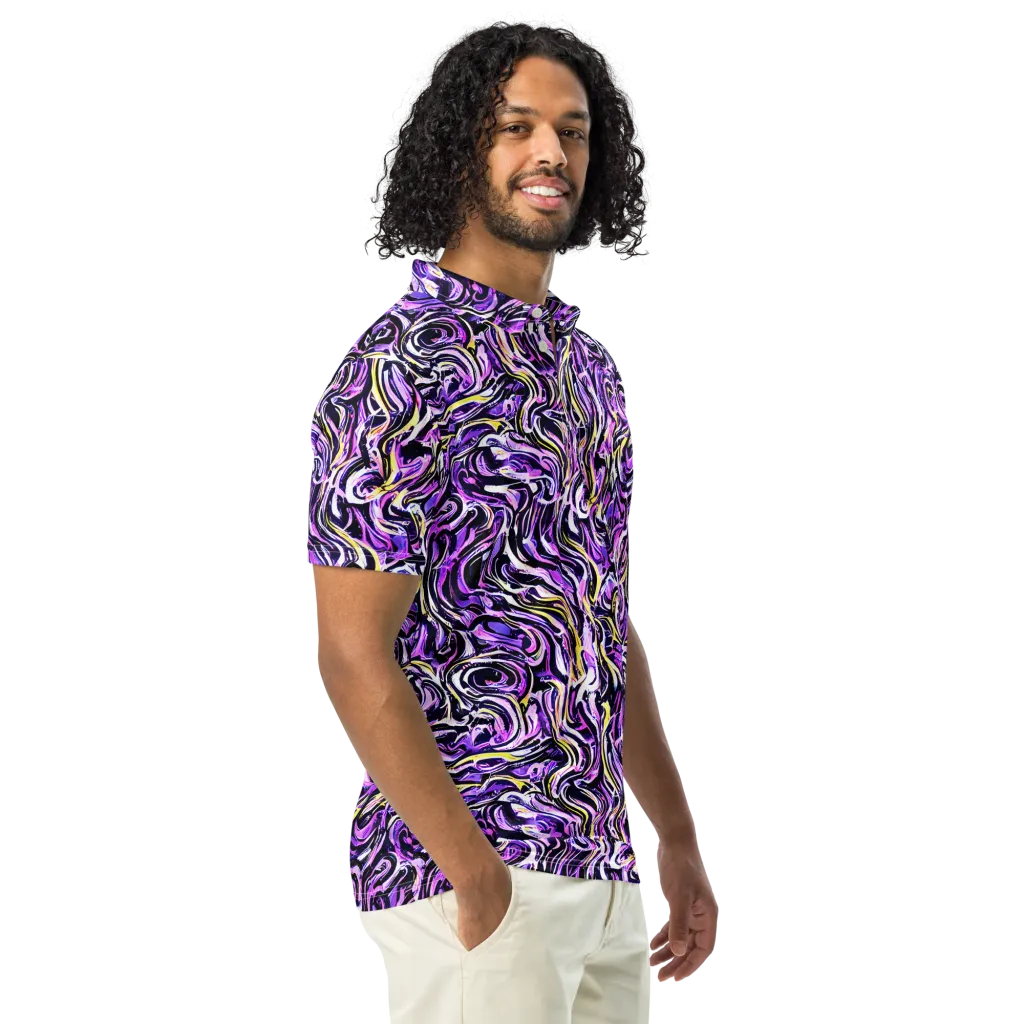 Electric Quicksilver on Men's Slim Fit Polo Shirt — Right Front