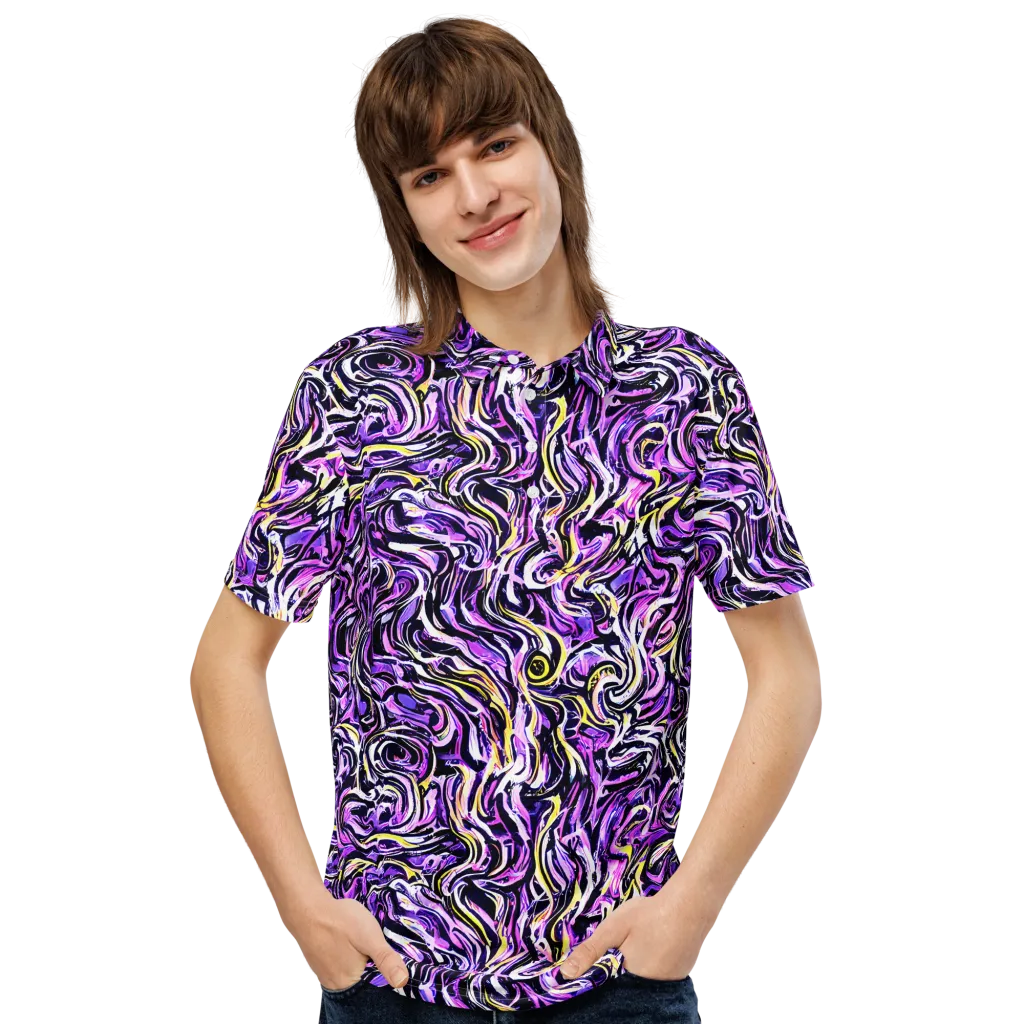 Electric Quicksilver on Men's Slim Fit Polo Shirt — Front