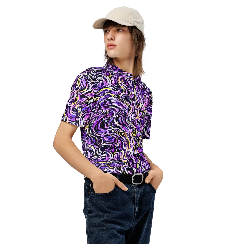 Electric Quicksilver on Men's Slim Fit Polo Shirt — Right Front
