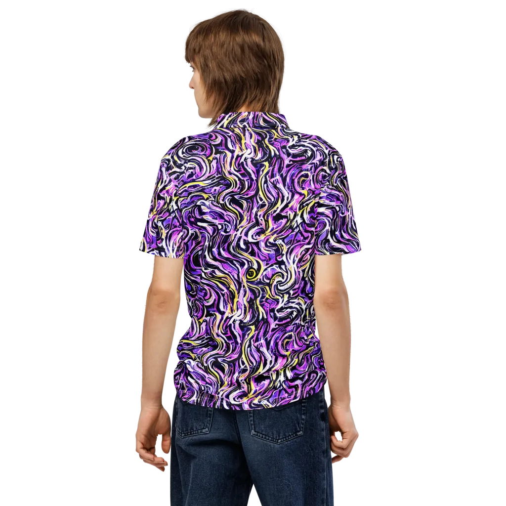 Electric Quicksilver on Men's Slim Fit Polo Shirt — Back